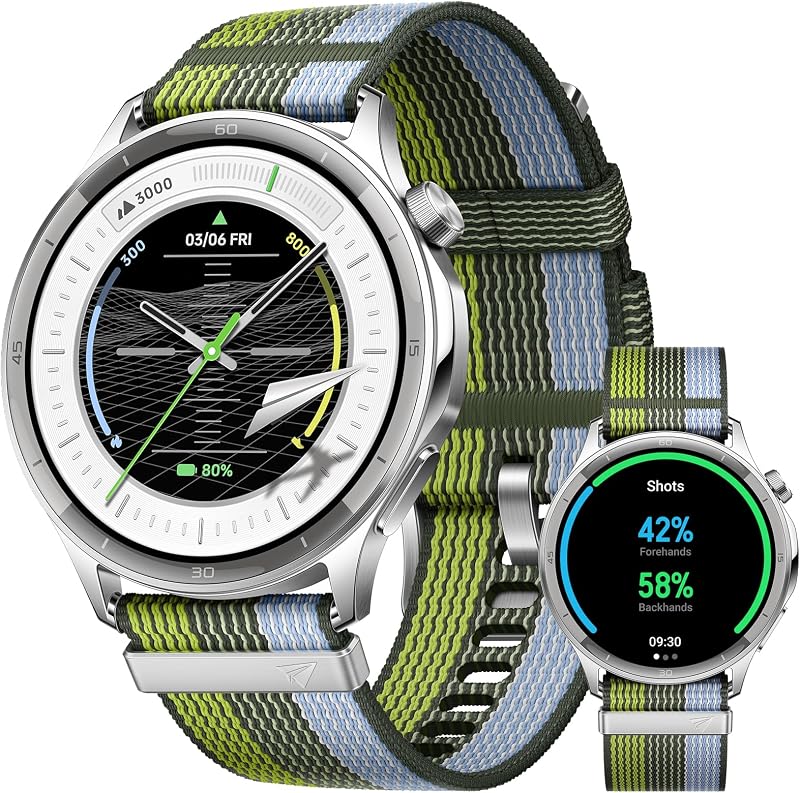 Watch S Smartwatch ECG Acciaio 10Giorni 3000Nits, Silver Gleam