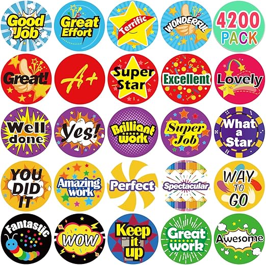 Amazon Com Yoklili Pack Of 40 3 4 Teacher Reward Motivational Stickers For Kids Incentive Sticker For Children Students Classroom 24 Designs Toys Games