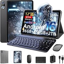 Android 16 Tablet 12 Inch with Keyboard, T7250 Octa-Core, 36GB RAM