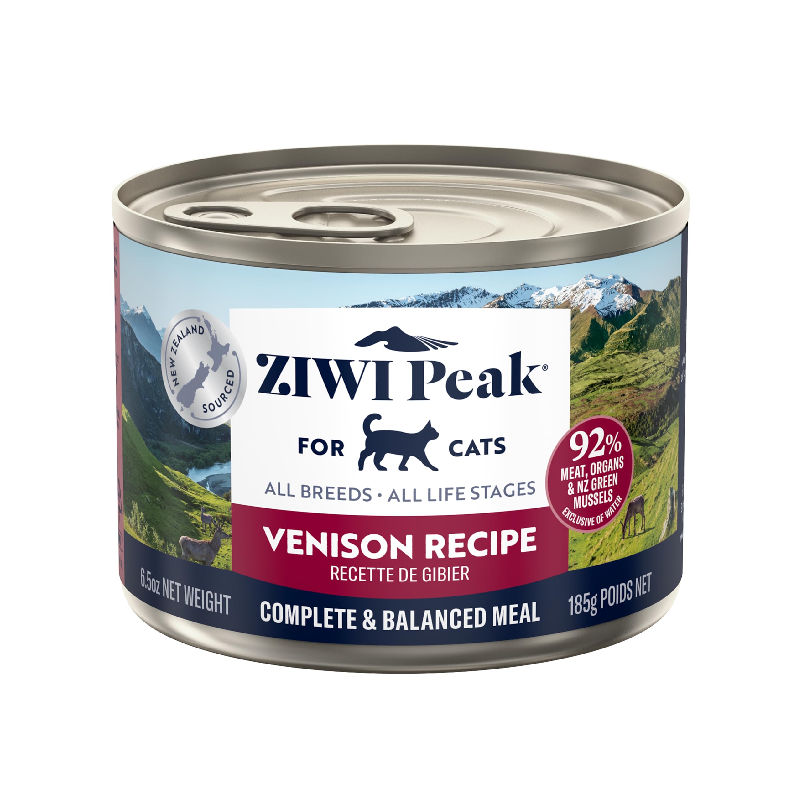 ZIWI Peak Grain Free Cat Food Tins - All Natural High Protein Pate - New Zealand Venison Recipe - 12 x 185g Multipack — image 1