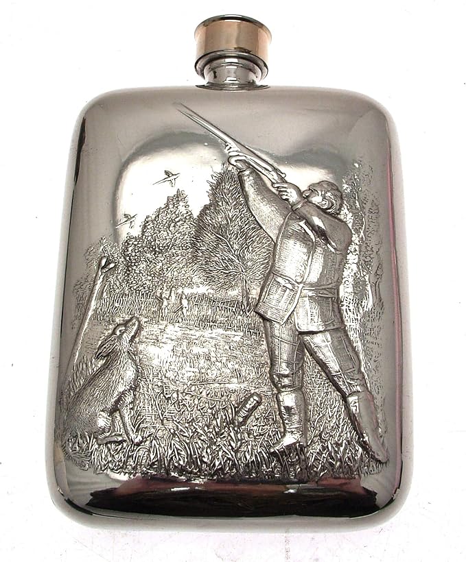 Mens Hip Flasks 6 ounce Hip Flask Gamekeeper Gifts Shooting Gifts