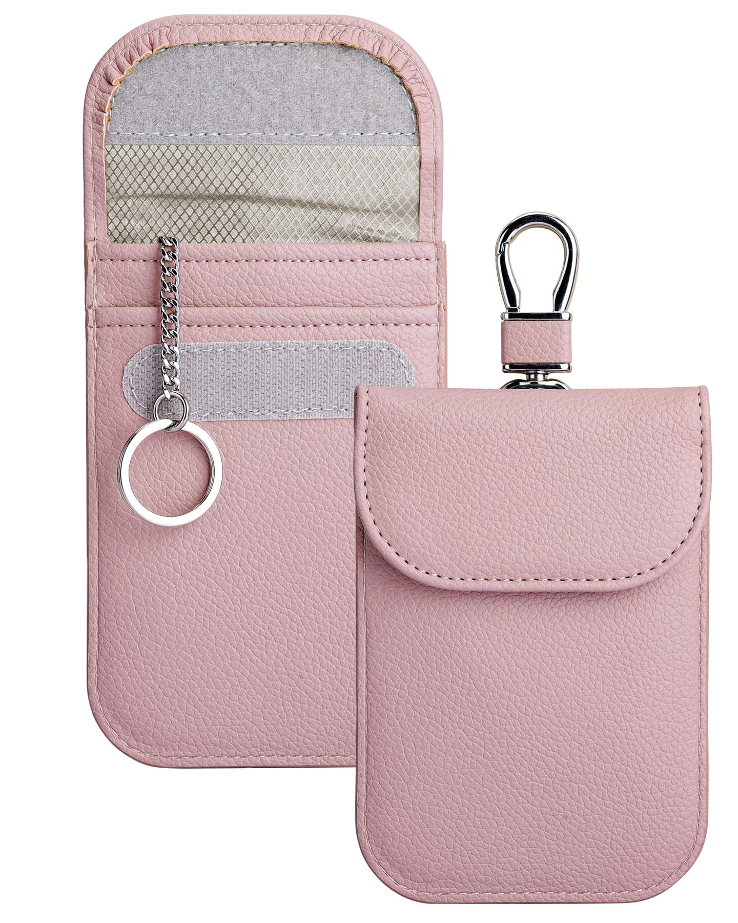 Teskyer 2 Pack Faraday Pouch for Car Keys, Keyless Car Key Signal Blocker Pouch, Rfid Key Pouch, Rose — image 1