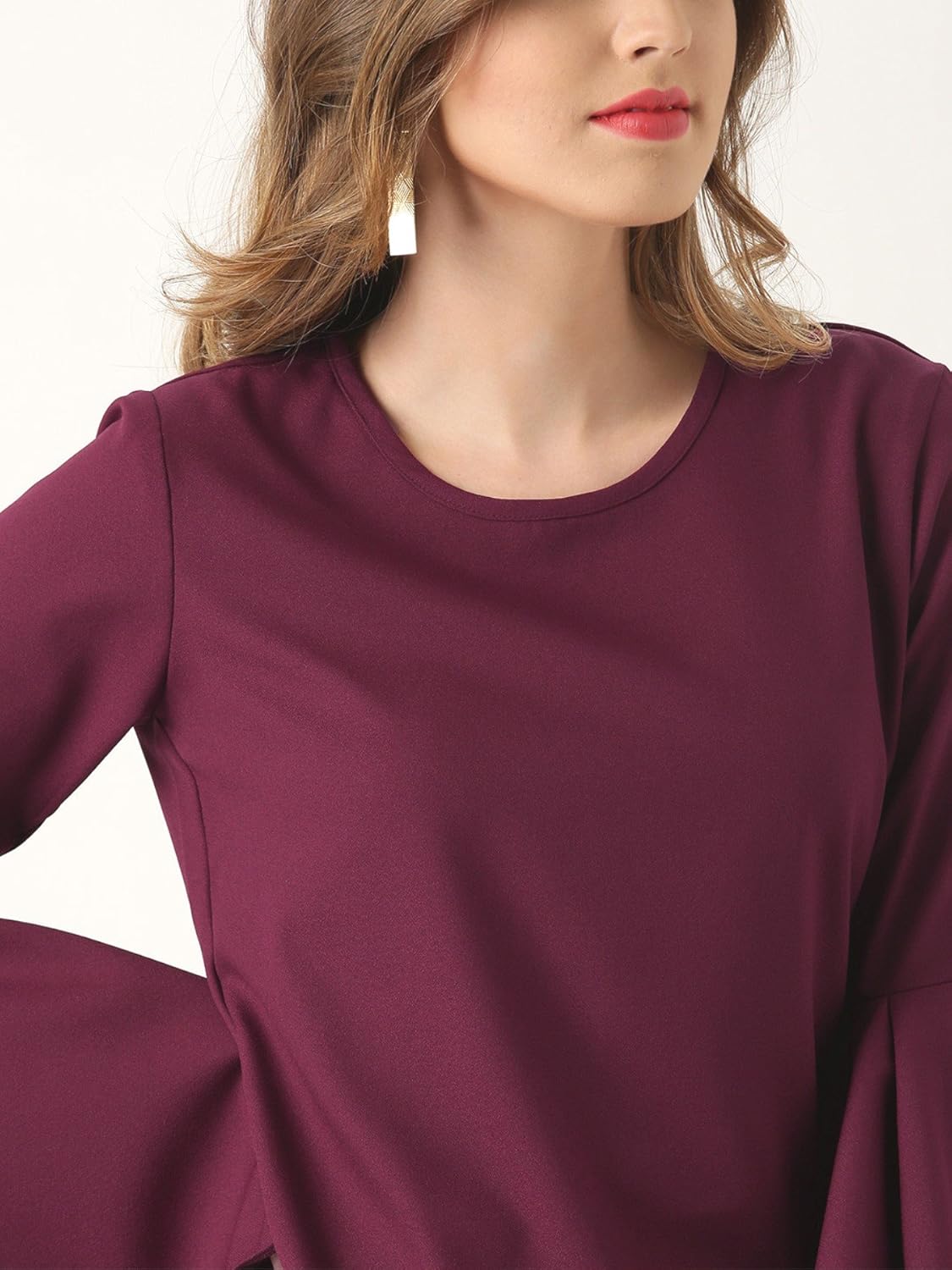 marie claire women's top (mc422--m, purple, medium)