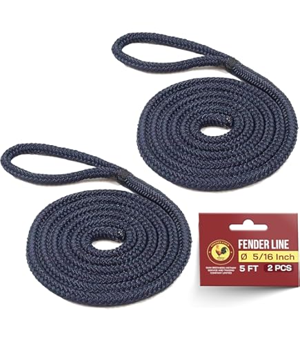 Corde A Bateau 3/8" X 10 Foot Solid Braid Nylon Dock Line (Black) - Made In USA, Boating Mooring Dock Lines - Foto 14