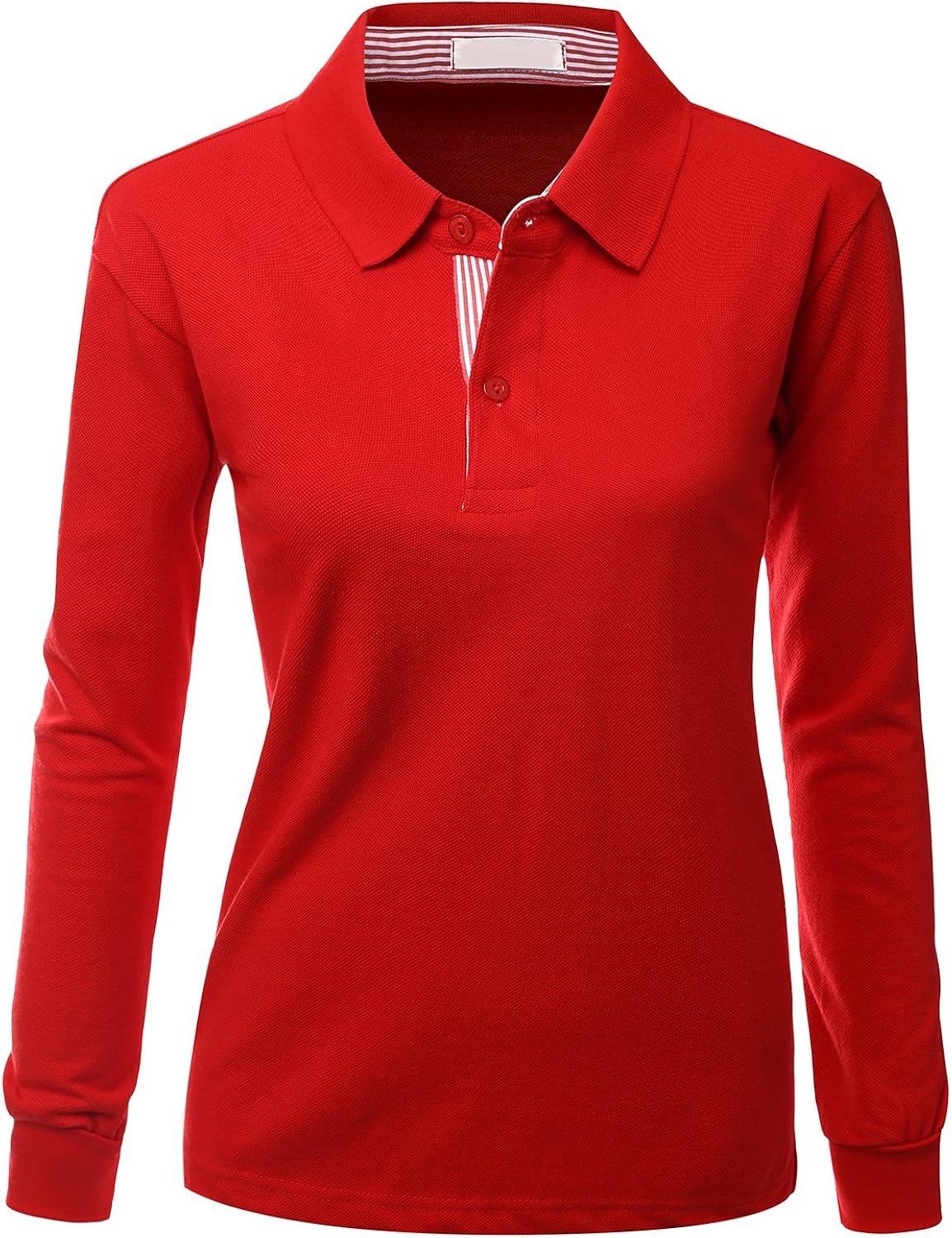 Xpril Women's Casual Basic Sporty Long Sleeve Polo Collar T-Shirt at  Women’s Clothing store