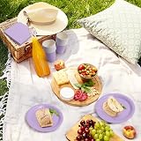 PARTY GO 96 Pcs Purple Disposable Party Tableware Set 24 Guests view 7