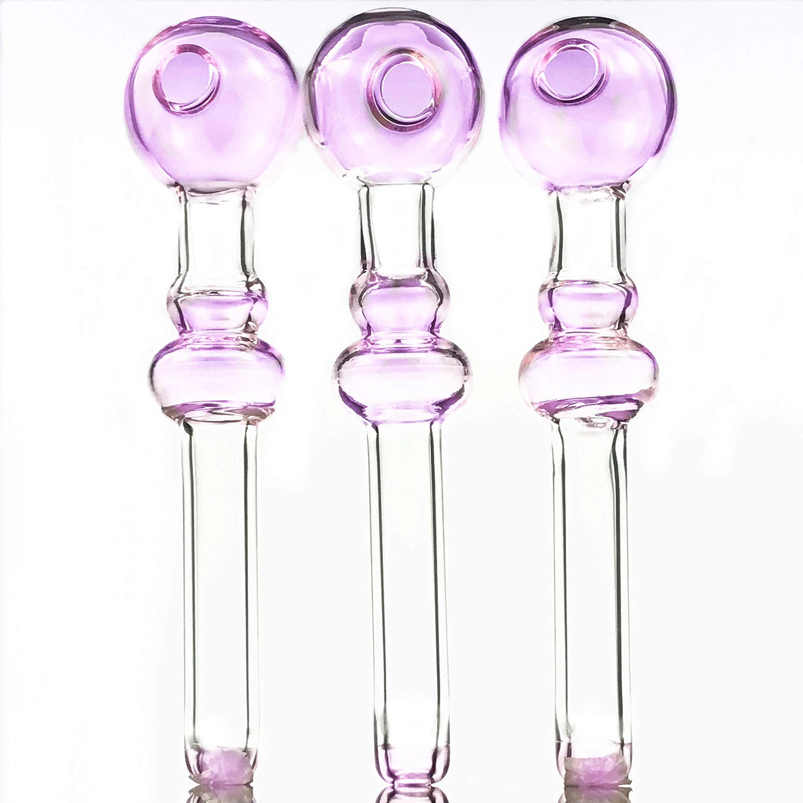 XcaAC 5 Inch Length Pink Pyrex Glass Artcrafts Pipe (3Pcs)