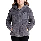 Reebok Girls Fleece Jacket - Full Zip Soft Sherpa Faux Fur Coat Hooded Winter Jacket - Warm Teddy Coat for Girls