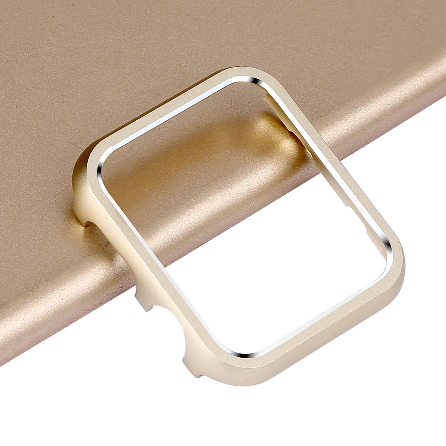 Glitter Protective Case Metal Gold Compatible with Apple Watch 3 38mm, Aluminum Alloy Smartwatch Full Hard Cover Ultra-Thin Bling Protector Frame Case Compatible with Apple Watch 38mm Series 3/2/1
