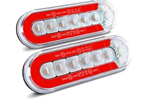 Agrieyes 6 Inch Oval LED Trailer Lights, Submersible Boat Trailer Light, with Brake, Turning Signal, Reverse Light, Backup Light, DOT Compliant