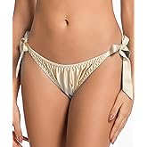 Farlenoyar Women Silk Panties Lightweight Briefs Smooth Breathable Satin Bikini,Sexy Tie-Side Underwear Daily Fit Comfort