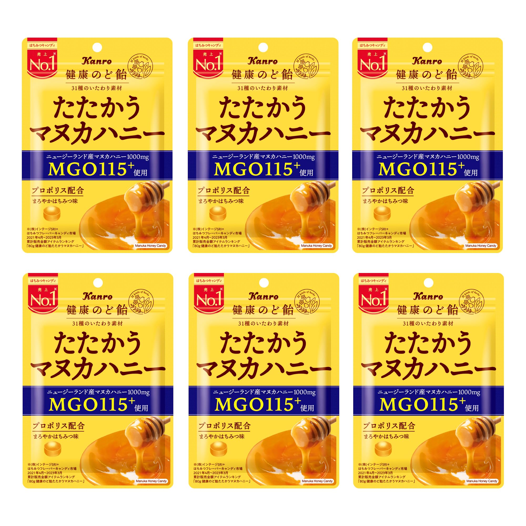 カンロ 健康のど飴たたかうマヌカハニー 80g×6袋商品画像