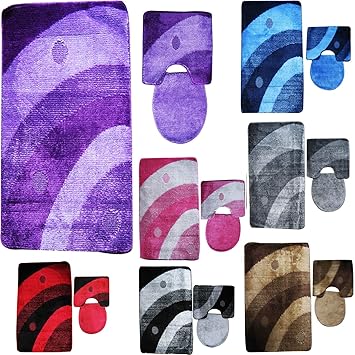 Cratone Badteppich Rutschfest Badematten Set 3 Teilig Einfarbig Badvorleger Weiches Bad Teppiche Absorbierende Duschvorleger Teppich Wc Vorleger Grau Sets