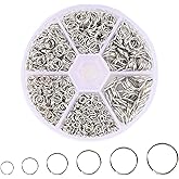1000pcs Silver Open Jump Rings for Jewelry Making, Metal O-Ring Plated Round Ring Connectors, for Choker Necklace Earing Brac