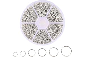 1000pcs Silver Open Jump Rings for Jewelry Making, Metal O-Ring Plated Round Ring Connectors, for Choker Necklace Earing Brac
