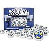 Volleyball Hard Candies Party Favor Bulk Pack &ndash; 110+ Individually Wrapped Blue Raspberry Ball Candy &ndash; 1 LB Game Day Snacks, Goodie Bag Fillers, Sports Birthday Treats