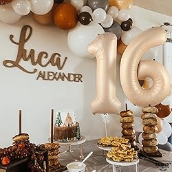 KatchOn, Giant Caramel 16 Balloon Numbers - 40 Inch