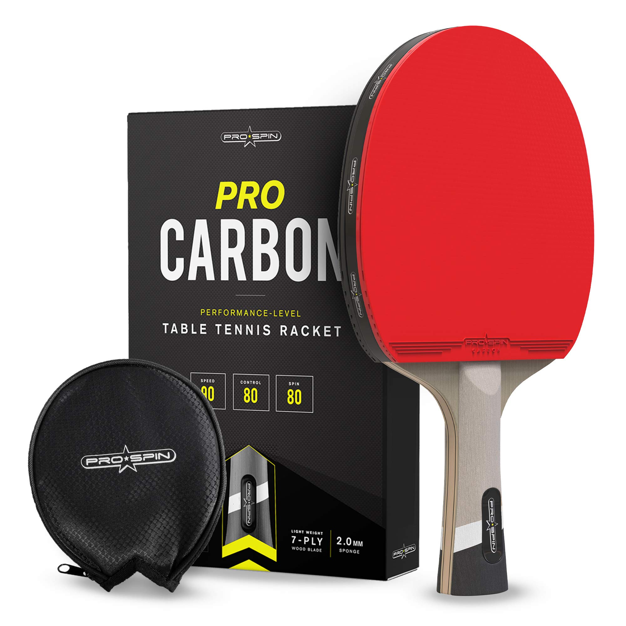 PRO SPIN Elite Series Carbon Ping Pong Paddle PerformanceLevel Table Tennis Racket with