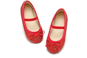 Otter MOMO Toddler/Little Girls Flower Girl Shoes Ballerina Flats Shoes Slip-on School Party Dress Shoes