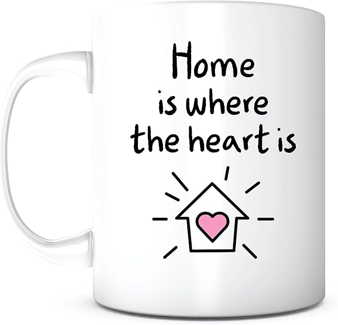 Home Is Where The Heart Is Home Owner Mug Housewarming Gifts Housewarming Coffee Mug New Home Gift Newlyweds Gift Mother S Day Gift New House Gift New House Mug Real Estate Gift Gift For Mom Amazon Co Uk Kitchen Home