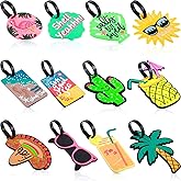 Chivao 12 Pcs Funny Luggage Tags for Suitcase Cute Travel Baggage Bag Tags Colorful Identify Labels for Women Men(Beach Series)