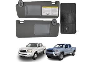 DIMEANI fit for Toyota Tacoma Sun Visor Replacement fit for 2005 2006 2007 2008 2009 2010 2011 2012 2013 2014 2015 Tacoma Without Light Driver & Passenger Side 74320-04181-B1 74310-04081-B0(2PCS-Gray)