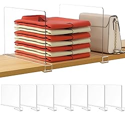 HBlife 7 Pack Clear Shelf Dividers, Vertical Purse