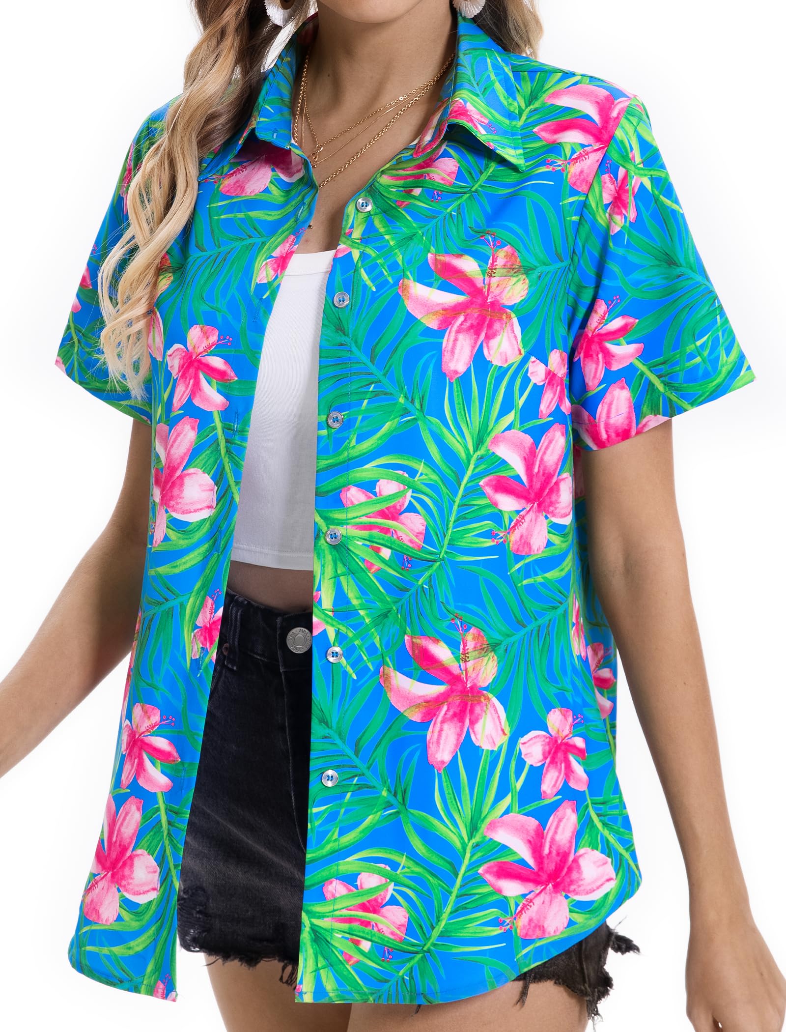 Hawaiian Shirts for Women, Summer Tropical Shirts