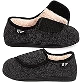 LongBay Women's Adjustable Slippers Non Slip Wide House Shoes Indoor Outdoor Diabetic Swollen Feet