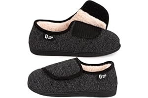 LongBay Women's Diabetic Slippers Memory Foam Adjustable Comfy Arthritis Edema House Shoes Indoor Outdoor