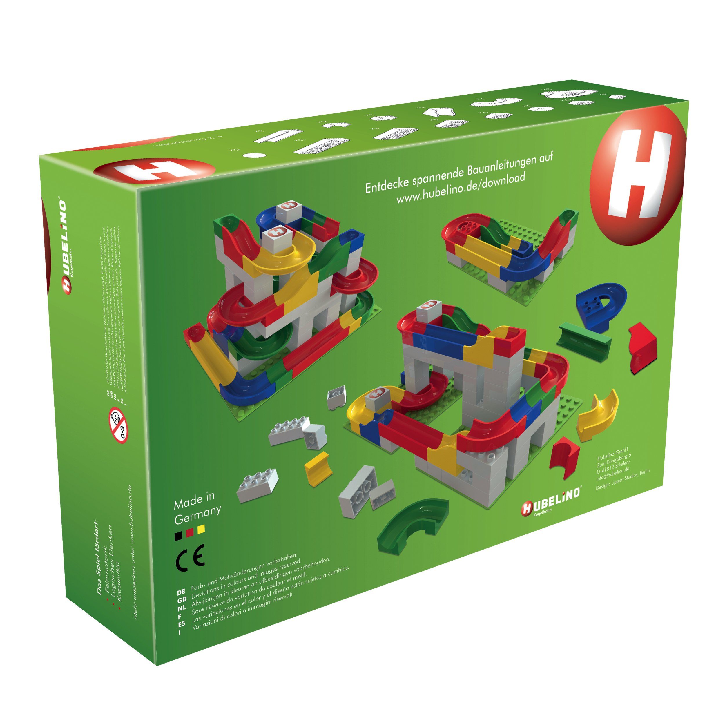 HUBELINO Marble Run 106Piece Basic Building Box the Original! Made