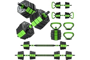 PIONEERWORKS Adjustable Dumbbells, 44/66/88Lbs Free Weight Set with Connector, 4 In1 Weight Dumbbell Set Used As Kettlebells, Barbell, Push Up Stand, Fitness Exercise for Home Gym Suitable Men/Women