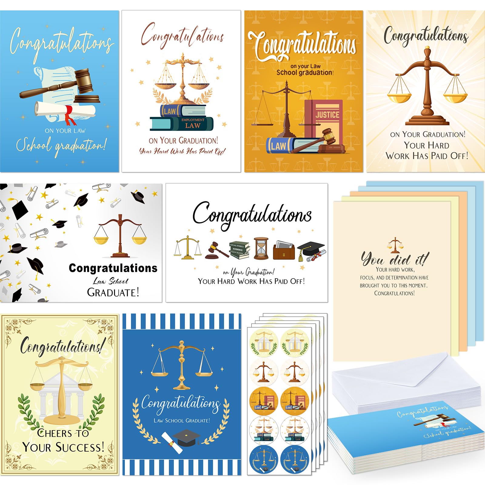 Motiskyy 24 Pack 2025 Law School Graduation Card with Envelopes and ...