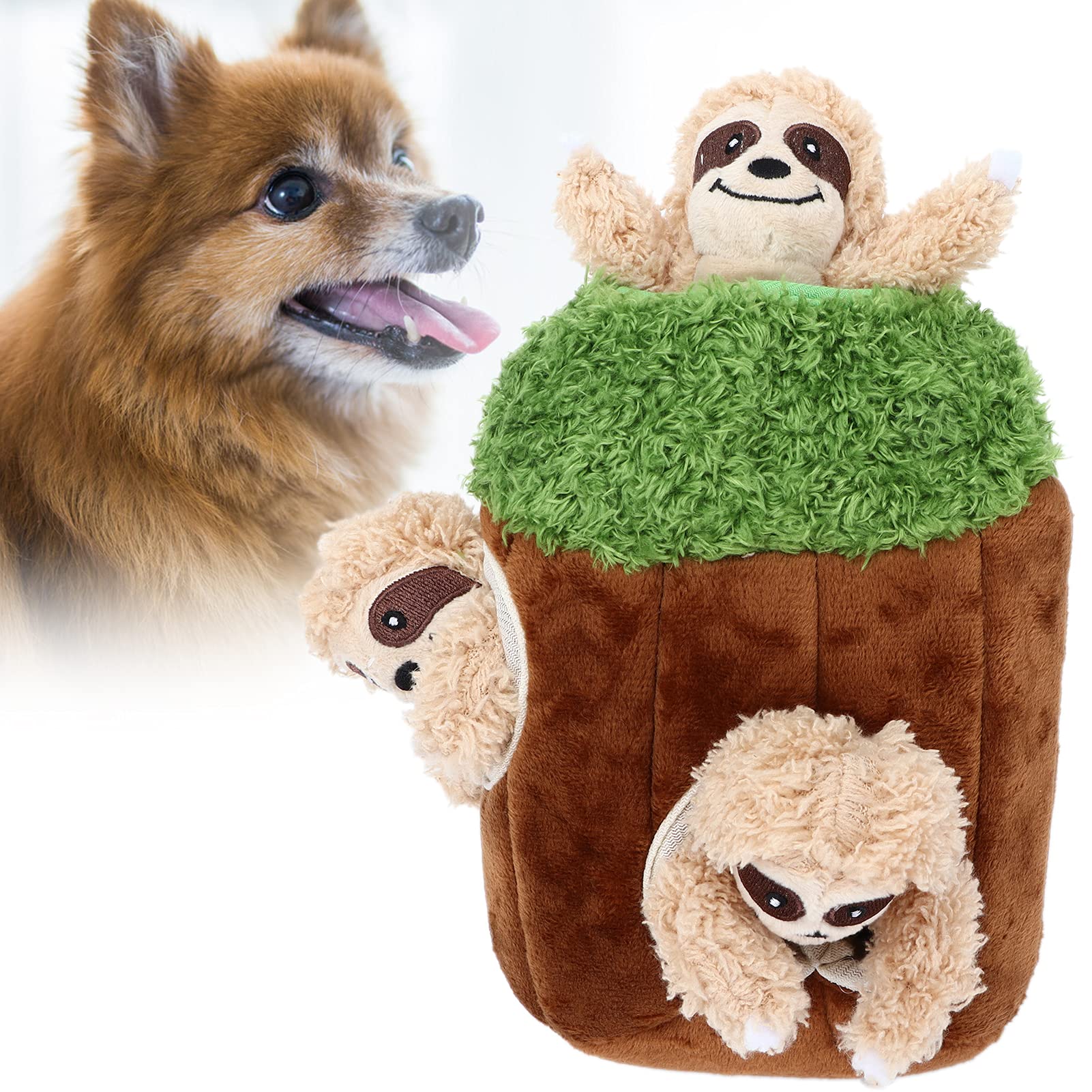 Mavis Laven Squeaky Plush Puzzle Toy Hide‑and‑Seek Dog Toy Interactive Squeaky Dog Toys Hide A Toy Dog Toy