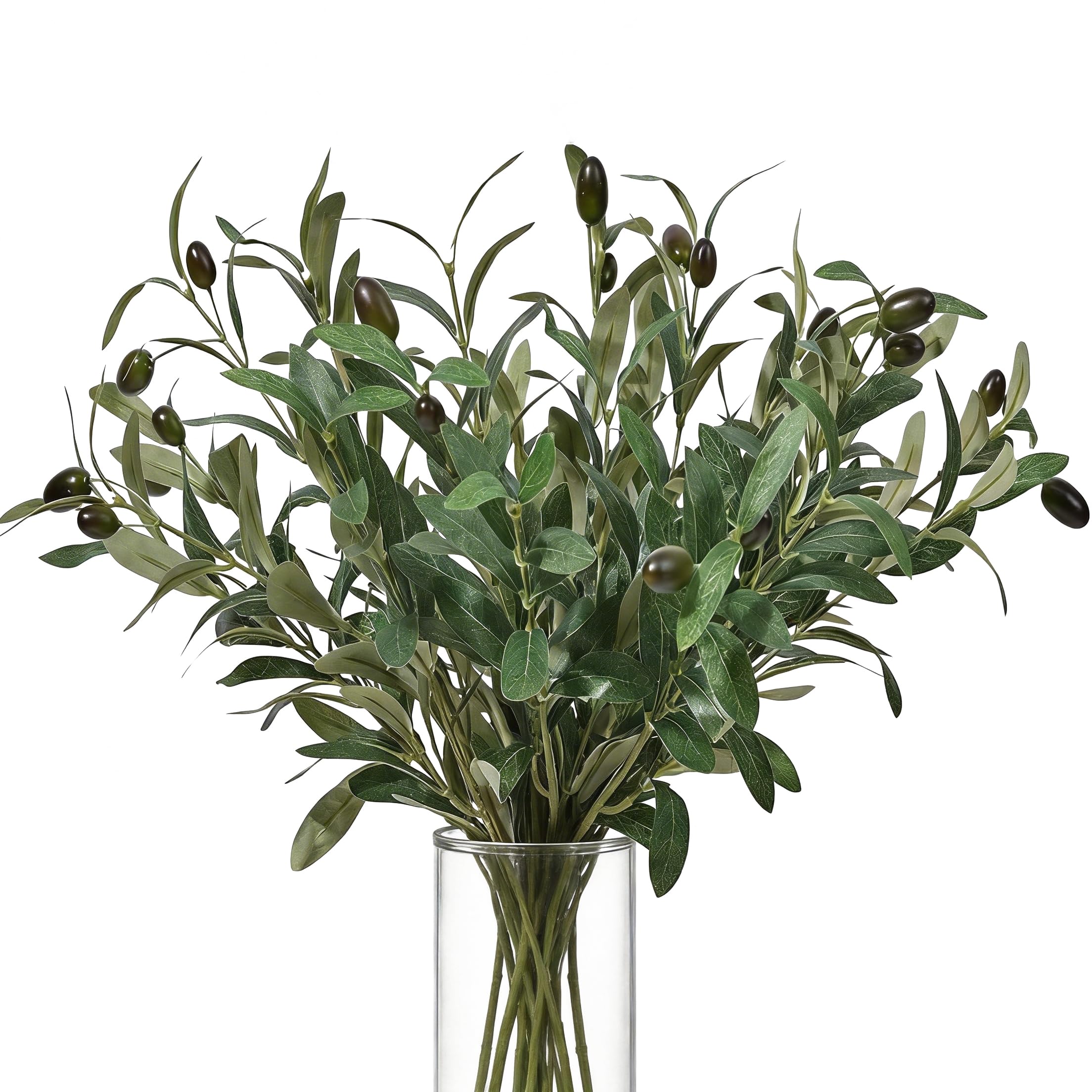 Photo 1 of 10 PCS 18 Inch Faux Olive Branches for Vases - Realistic Faux Olive Tree Stems with Lifelike Leaves & Fruits, Eucalyptus Stems,Faux Greenery Stems for Centerpieces,Home Decor&Wedding Decor