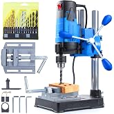 bellaDimora Mini Benchtop Drill Press | 1200W 6-Speed 2800rpm, 16-Piece Multi-Material Drill Bit Kit, 360&deg; Rotation, 3.15 in Drilling Depth, Workshop Stand