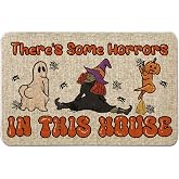 QIONG MENG Halloween Door Mat There's Some Horrors in This House Rug Funny Outdoor Decorative Doormats Entrance Rugs Floor Front Mats for Farmhouse Home Kitchen 17 x 27 Inch