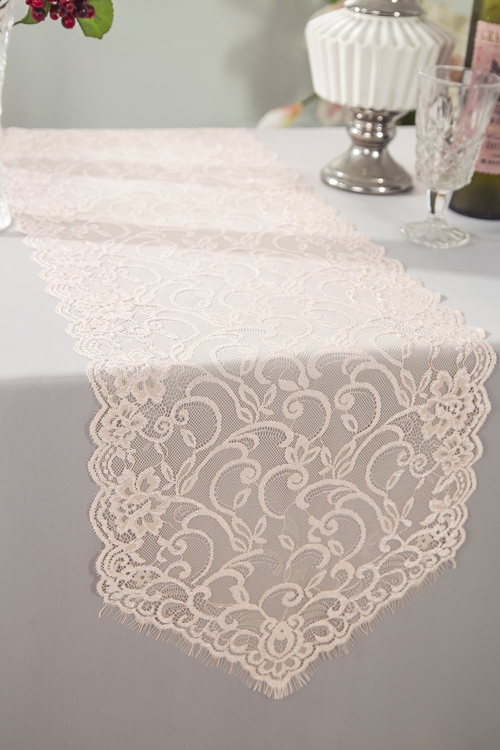 Best Blush Pink Lace Table Runner