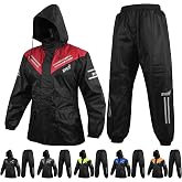 BYKR Waterproof Outdoors Motorcycle Rain Suits for Men &amp; Women Cycling 2-Piece Breathable &amp; Windproof Wet Weather Protection
