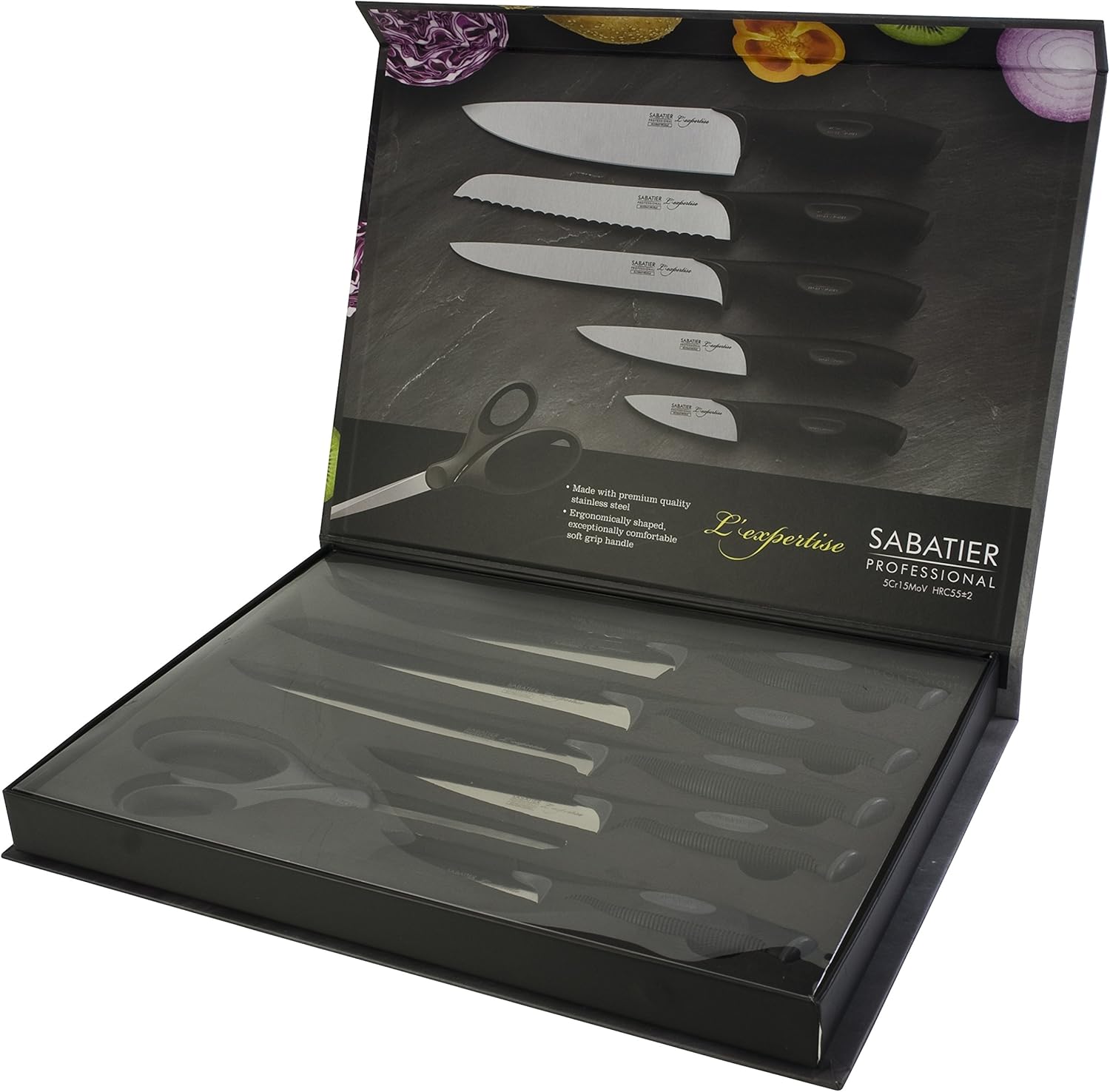 Sabatier Kitchen 5 Piece Knife Set High Quality Chrome Molybdenum