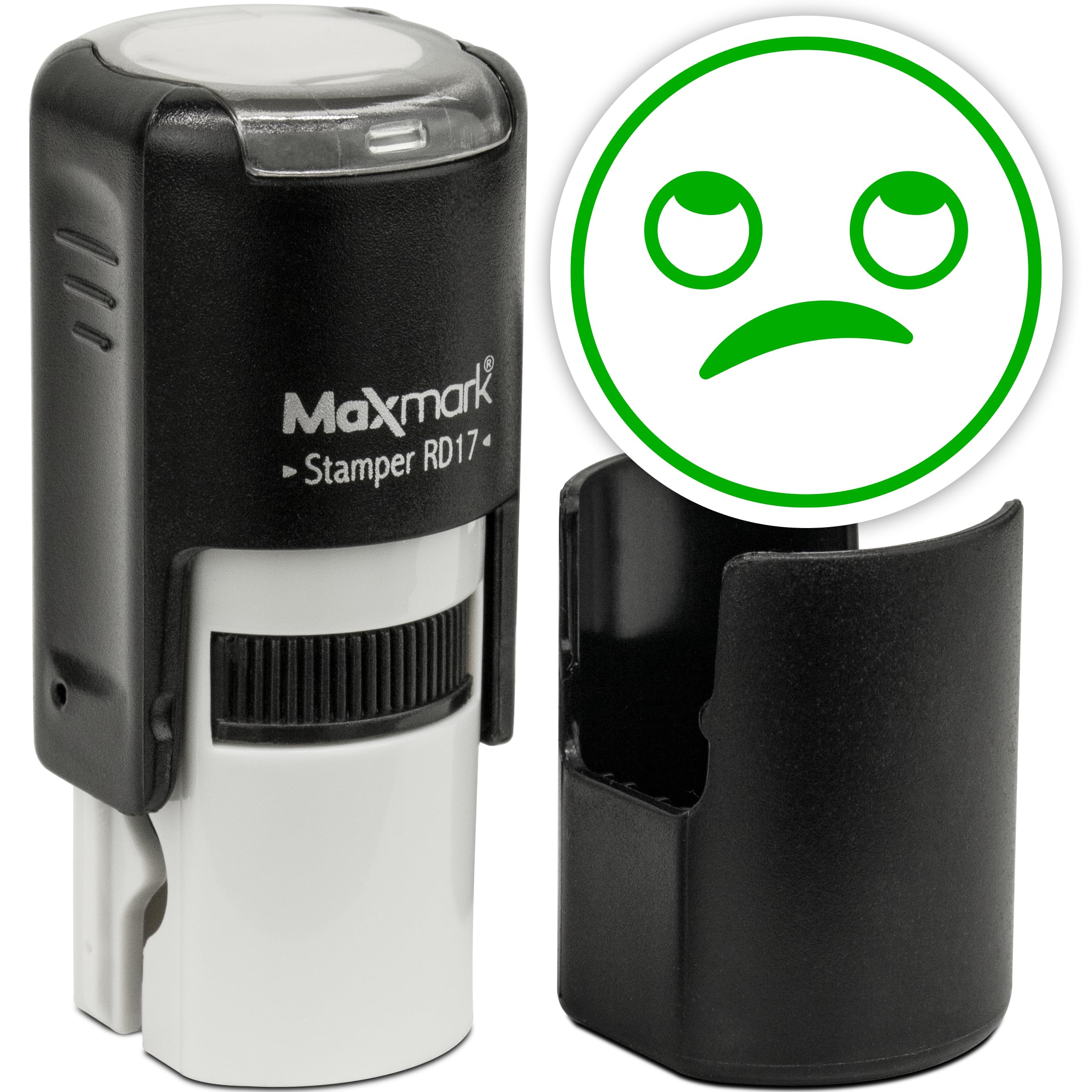 MaxMark Round Self Inking Emoji Stamp - Rolling