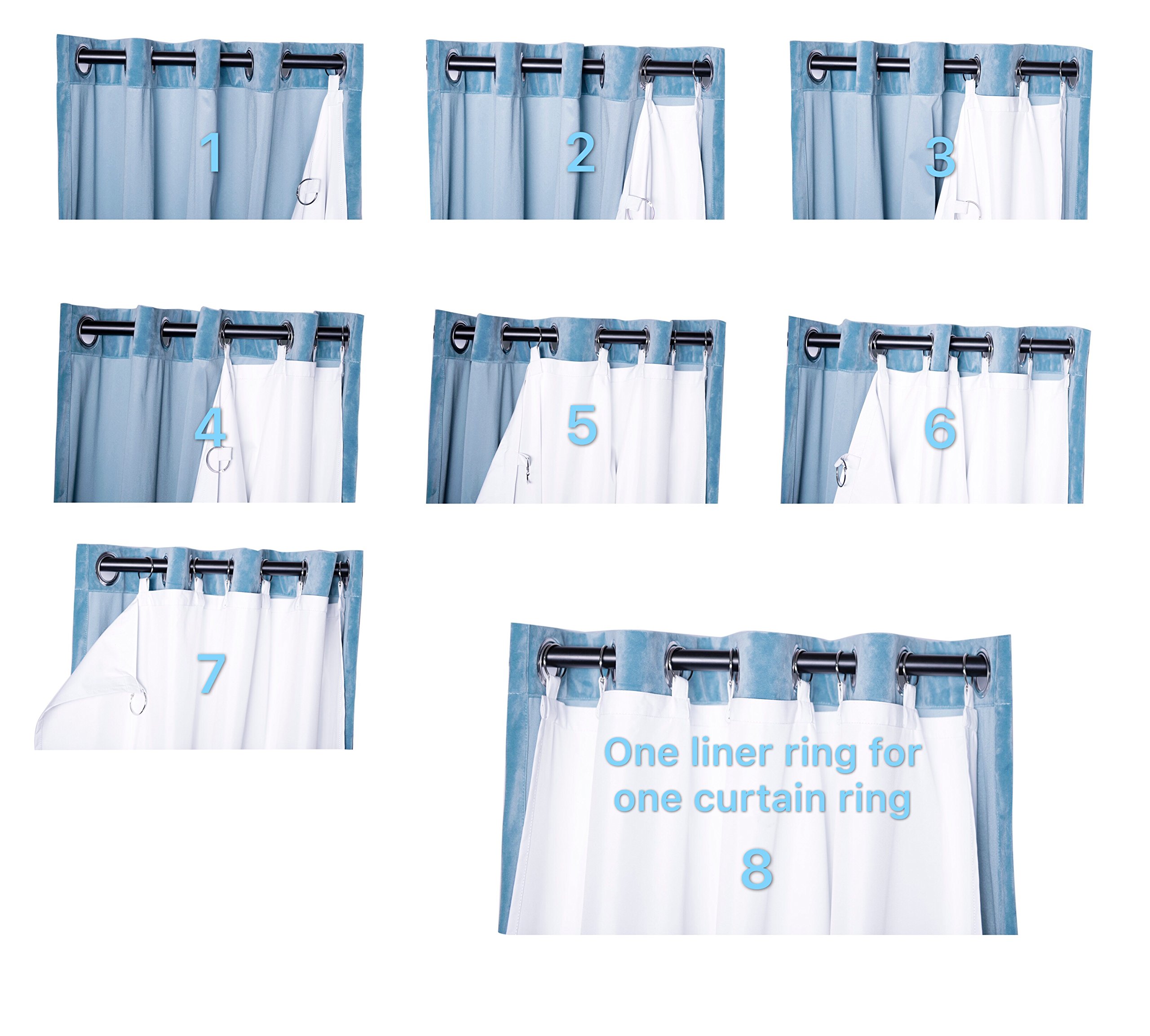 Rose Home Fashion Thermal Insulated Blackout Curtain Liner Panel