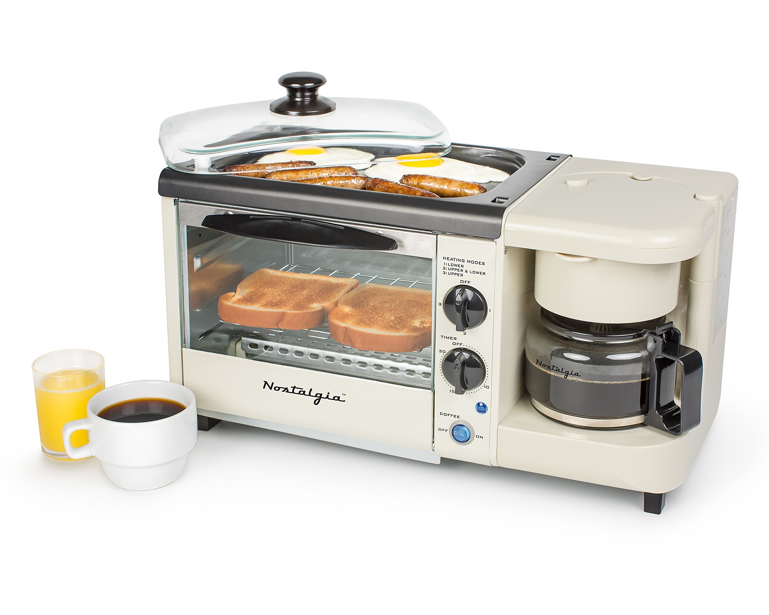 Nostalgia Bset100Bc 3in1 Toaster Ovens, 2 Slice, Bisque eBay