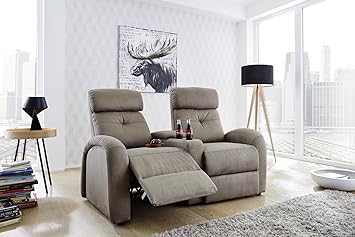 Wohnorama Houston 2er Fernsehsessel Cinema Sessel Heimkino Kinosessel Mit Getrankehalter Grau By Amazon De Kuche Haushalt