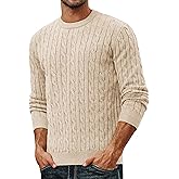 PJ PAUL JONES Mens Sweaters Casual Cable Knit Pullover Sweater Crewneck Twist Sweaters