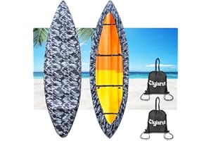 CLYISRUT 10-16FT Waterproof Kayak Covers for Outdoor Storage, Canoe Cover Accessories, Boat Cover Oxford Shade Marine Cockpit Dust Cover UV Protection Ultra Sunblock Shield for Fishing Boat Kayak Canoe