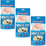grandma lucy's (3 Pack) Freeze-Dried Pollock Pet Treats for Dogs and Cats, by Just Jak's Pet Market