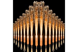 U-MOJOK 18 PCS Orange LED Fiber Optic Wands Glow Sticks, Light Up Wands, Fiber Optic Lights Rod, Flashing Wands with 3 Light Modes for Wedding,Halloween,Christmas, Neon Party Favors Supplies