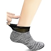 Yomandamor Men's 5 Pairs Low Cut Diabetic Socks with Cushion Sole and Seamless Toe