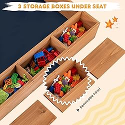 HONEY JOY Sandbox with Sand Wall, Cedar Bottomless